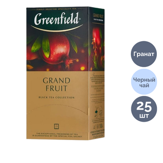 Шай Greenfield Grand Fruit, қара шай, 25 қалташа / Қалташалардағы шай