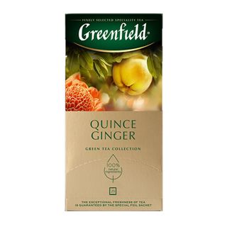 Чай Greenfield Quince Ginger, зеленый, 25 пакетиков / Чай пакетированный