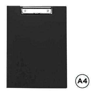 Папка-планшет OfficeSpace, А4, с верхним прижимом и крышкой, черный / Папки-планшеты