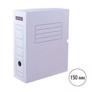 Мұрағаттық қорап OfficeSpace, 150*250*320 мм, сыйымдылығы 1400 парақ, клапанмен, ақ / Мұрағаттық қораптар және баулы папкалар