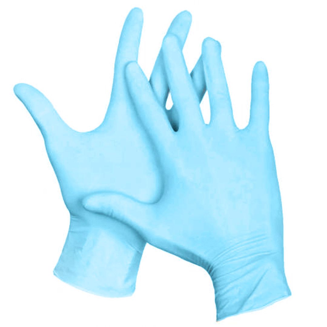Перчатки нитриловые, неопудренные, нестерильные, размер M, голубые, 100 шт/упак / Перчатки