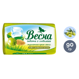 Крем-сабын Весна "Зәйтүн және бадам сүті", 90 гр / Кесек сабындар