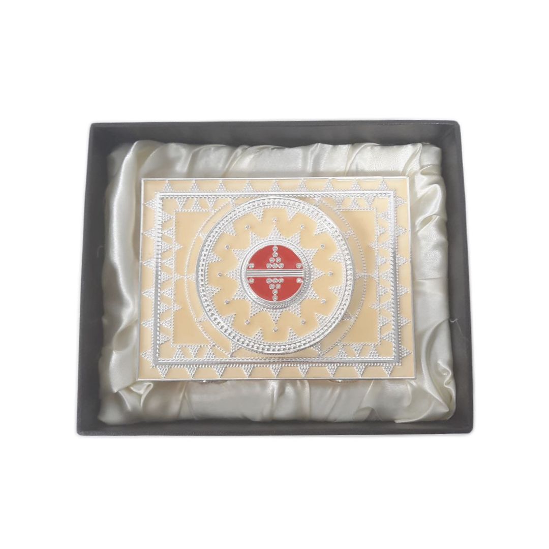 Шкатулка настольная Адеми Ай "Жаухар", металл/позолота/эмаль / Государственные символы №2