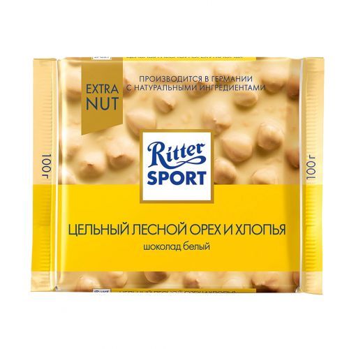 Шоколад белый Ritter SPORT "Лесной орех и хлопья" 100 гр / Шоколад