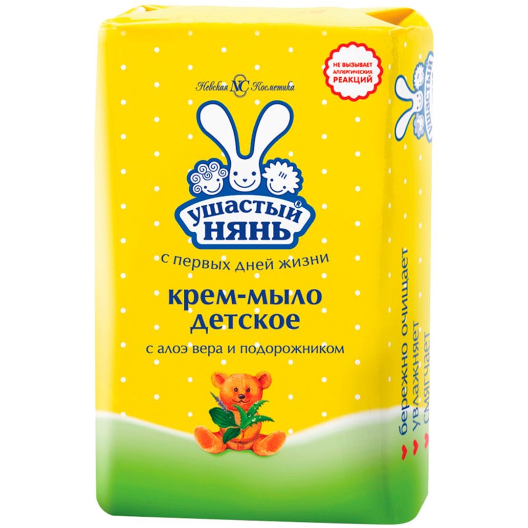 Мыло-крем туалетное Ушастый Нянь "Алоэ-вера и подорожник", детское, 90 гр / Мыло кусковое oe.kz Мыло-крем туалетное Ушастый Нянь "Алоэ-вера и подорожник", детское, 90 гр / Мыло кусковое