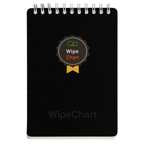 Многоразовый блокнот А6 формата, 50 листов, WipeChart на гребне, без линовки, черный / Блокноты