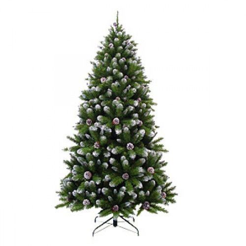 Елка искусственная Triumph tree "Empress", с инеем и шишками, 215 см, d=140 см, зеленая / Елки, изделия из хвои