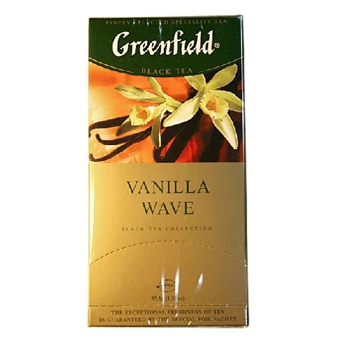 Чай Greenfield В грани сложного вкуса Greenfield Vanilla Wave виртуоз, черный, 25 пакетиков по 1,5 г / Чай пакетированный