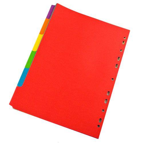 Разделитель картонный Axent для папок А4, 6 разделов, 6 цветов / Разделители №2