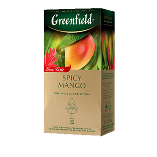 Шай Greenfield Spicy Mango, жасыл, 25 қалташа / Қалташалардағы шай