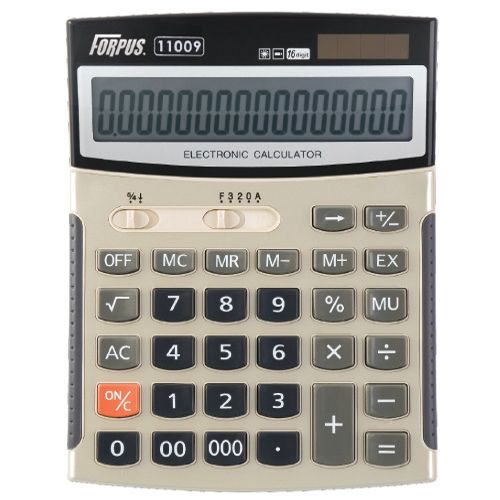 Калькулятор Forpus 11009 настольный, 16 разрядов, 193*145 мм / Калькуляторы настольные