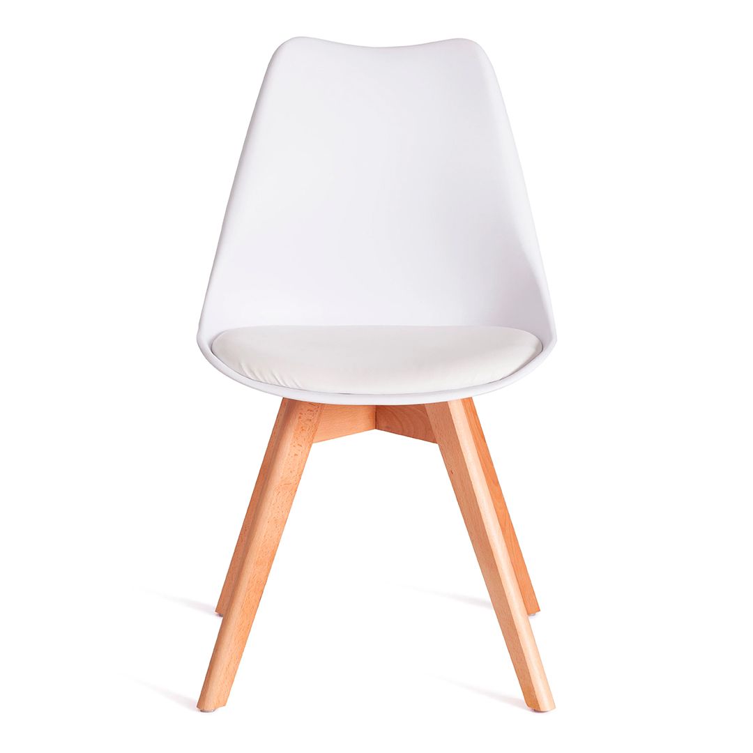 Стул Tulip, дерево/пластик/экокожа, белый / Стулья №2