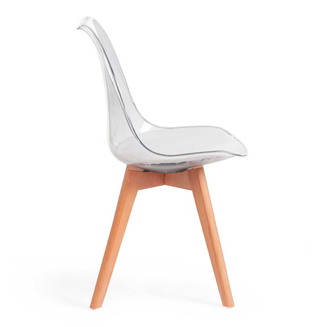 Стул Tulip, дерево/пластик/ПУ, прозрачный / Стулья №3