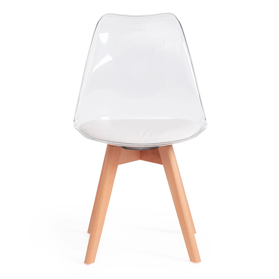 Стул Tulip, дерево/пластик/ПУ, прозрачный / Стулья №2