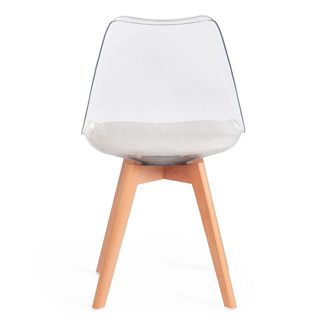 Стул Tulip, дерево/пластик/ПУ, прозрачный / Стулья №5