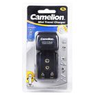 Зарядное устройство Camelion "Mini Travel Charger" BC-1001A, 2*AAA/2*AA/1*9V (Крона), черное
