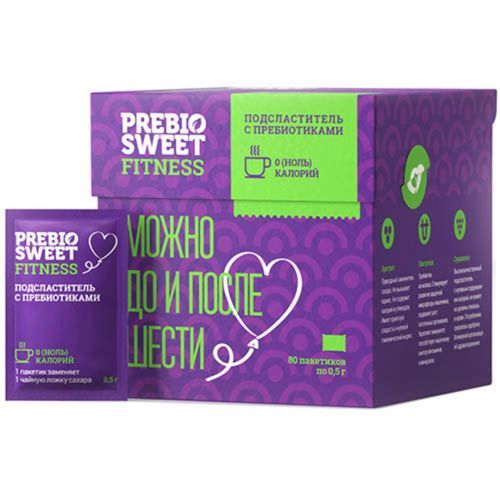 Заменитель сахара Prebiosweet Fitness, 80 пакетиков по 0,5 гр