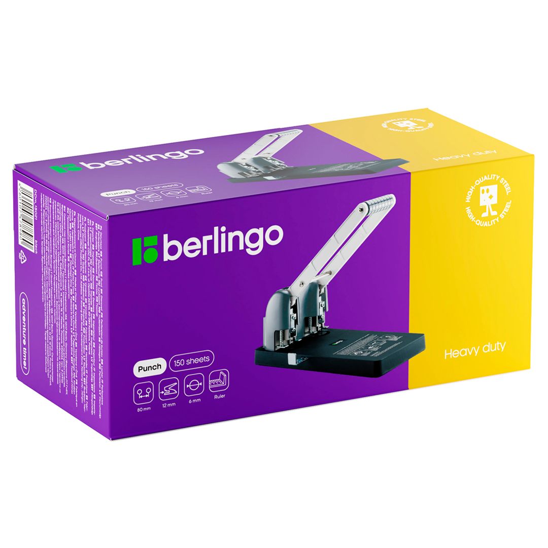 Тескіш Berlingo "Heavy Duty", 150 параққа дейін, металл/пластик, сұр / 300 параққа дейінгі тескіштер №3