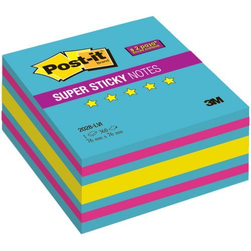 Блок самоклеящийся 76*76 мм, 3М Post-it "Super Sticky. Love is", 3 цвета, 360 листов / Блоки самоклеящиеся