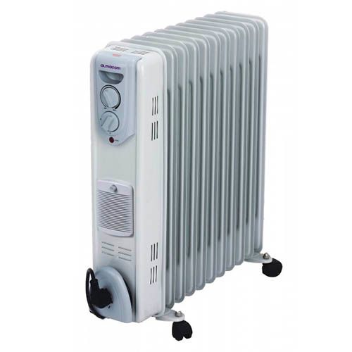 Радиатор масляный Almacom ORF-11Н, 2,5 кВт, с вентилятором, серый / Обогреватели