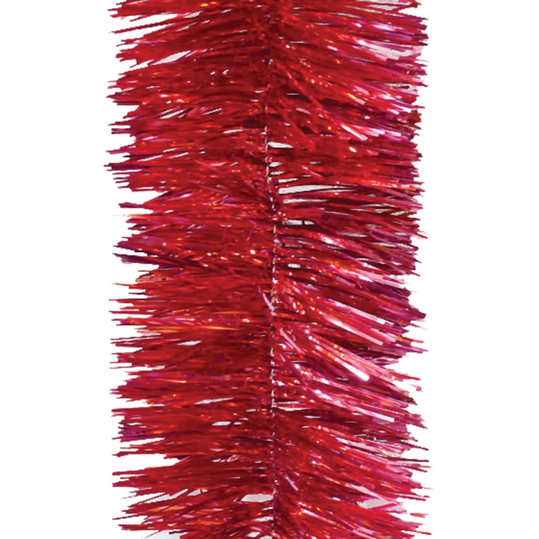 Мишура елочная, 2 м, 10 см, 1 шт, красный / Елочные украшения