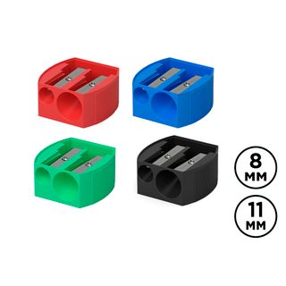 Ұштағыш Erich Krause "Multi", пластикалық, екі тесігі бар, ассорти, баға бір дана үшін / Ұштағыштар