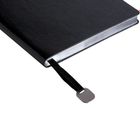 Записная книжка Flexy, А5, 128 л, в линейку, с металлическим шильдом на закладке, черная