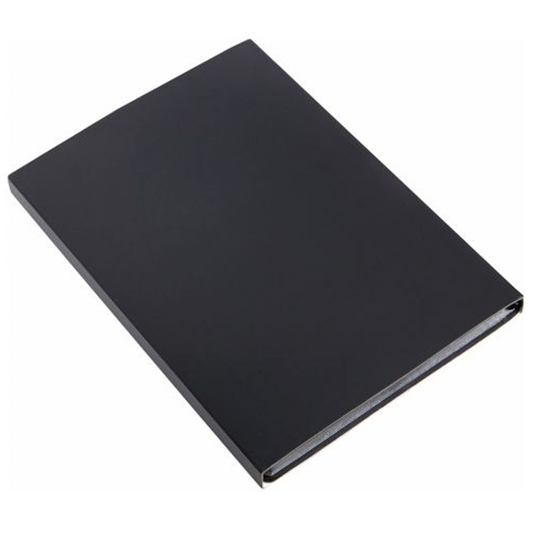 Записная книжка Flexy, А5, 128 л, в линейку, с металлическим шильдом на закладке, черная