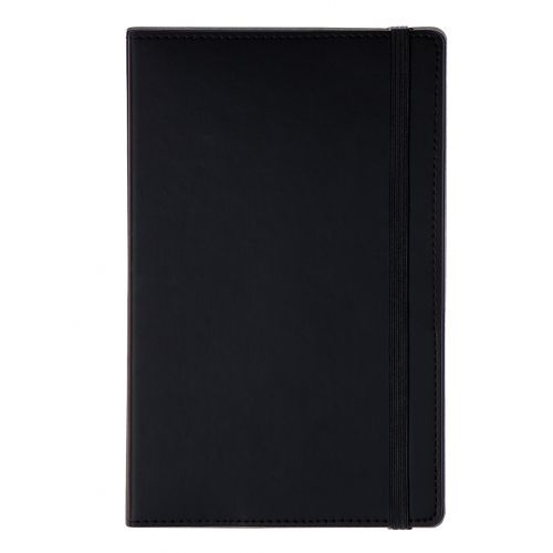 Записная книжка Double, А5, 128 л, на резинке, в линейку, черная