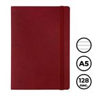 Записная книжка Double, А5, 128 л, на резинке, в линейку, красная