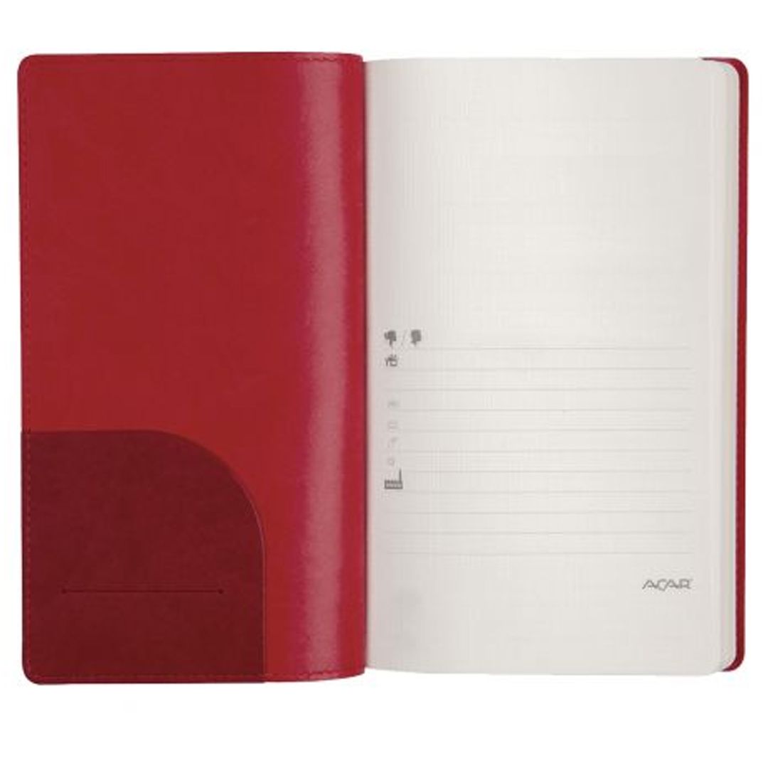 Записная книжка Double, А5, 128 л, на резинке, в линейку, красная