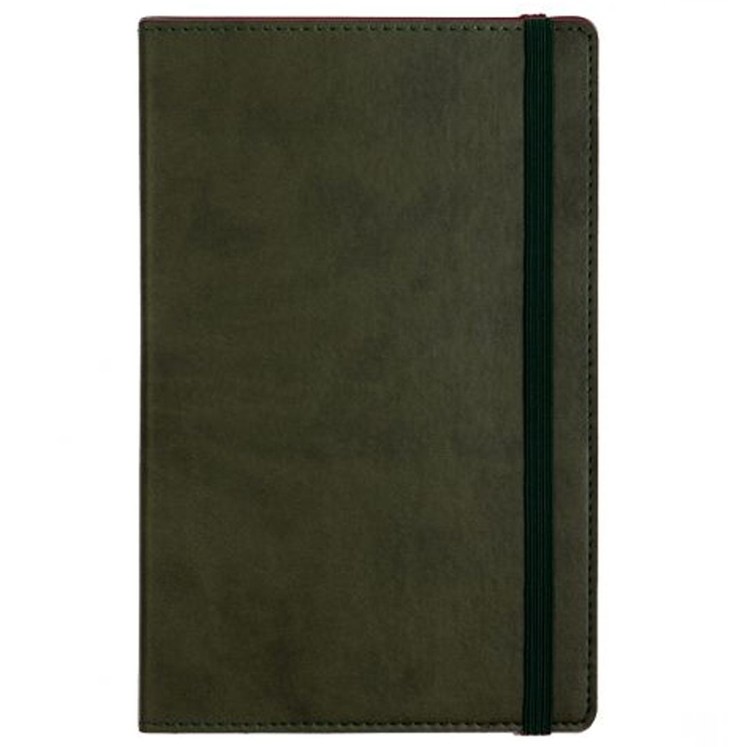 Записная книжка Double, А5, 128 л, на резинке, в линейку, зеленый ( хаки ) / Записные книжки