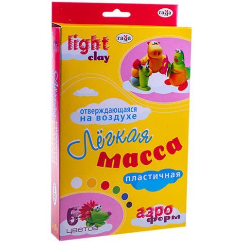 Масса для лепки Гамма "АЭРОформ", 6 цветов, 90 гр / Аксессуары для лепки