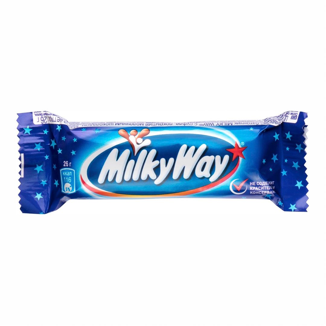 Шоколадный батончик Milky Way, маленький, 26 гр / Шоколад