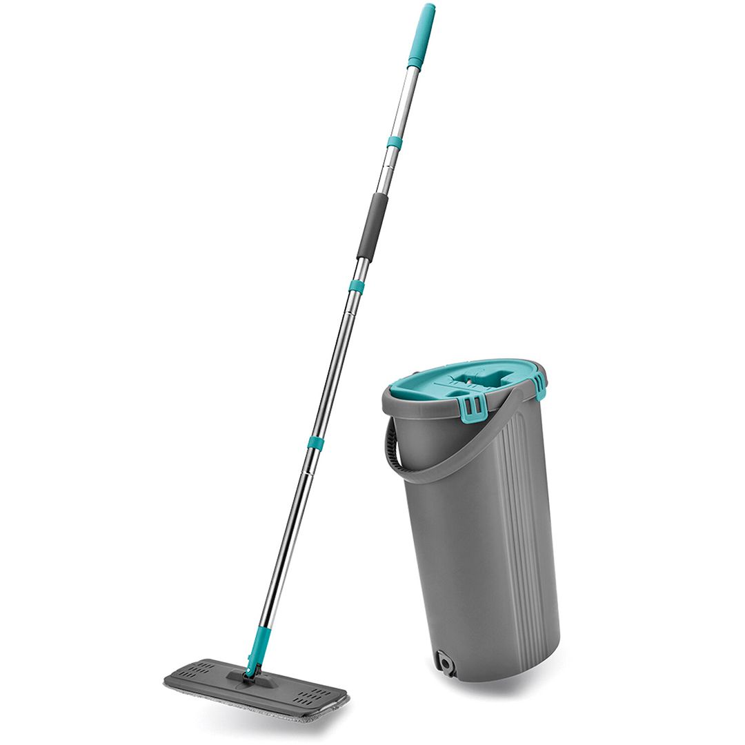Комплект для уборки Miley, ведро 8/7 л двухкамерное с отжимом + швабра с насадкой / Швабры и комплекты