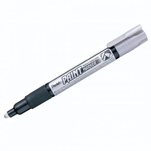Маркер-краска Pentel, пулевидный наконечник, 4,6 мм,  цвет серебряный, цена за штуку / Маркер-краски