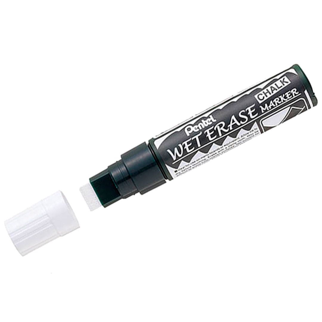 Маркер меловой Pentel Wet Erase, на водной основе, 10-15 мм, белый, цена за штуку / Маркеры для досок