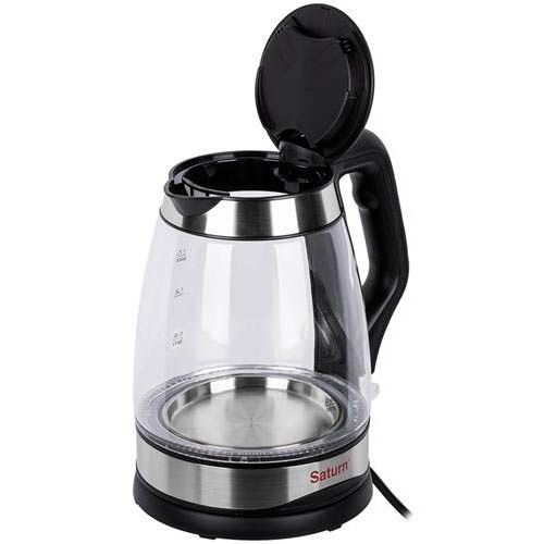 Электрический чайник Saturn ST-EK8428, 1,7 л, стекло, черный / Чайники	 №2