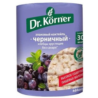 Хлебцы сладкие Dr.Korner, черничный злаковый коктейль, 100 гр / Здоровое питание