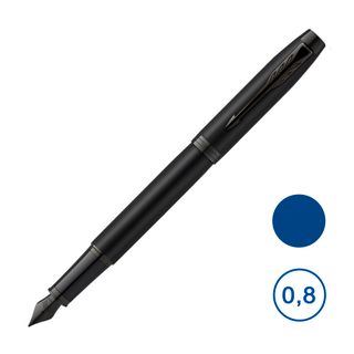 Қауырсынды қалам Parker "IM Achromatic Black", 0,8 мм, көк / Премиум класты қаламдар