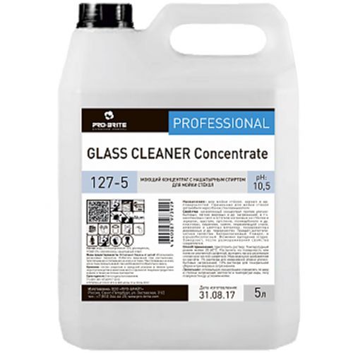 Моющий концентрат для стекол и зеркал  Pro-Brite "Glass Cleaner Concentrate", 5 л / Профессиональная химия