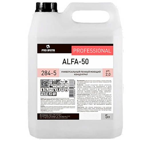 Универсальный пенный моющий концентрат Pro-Brite "Alfa-50", 5 л / Профессиональная химия