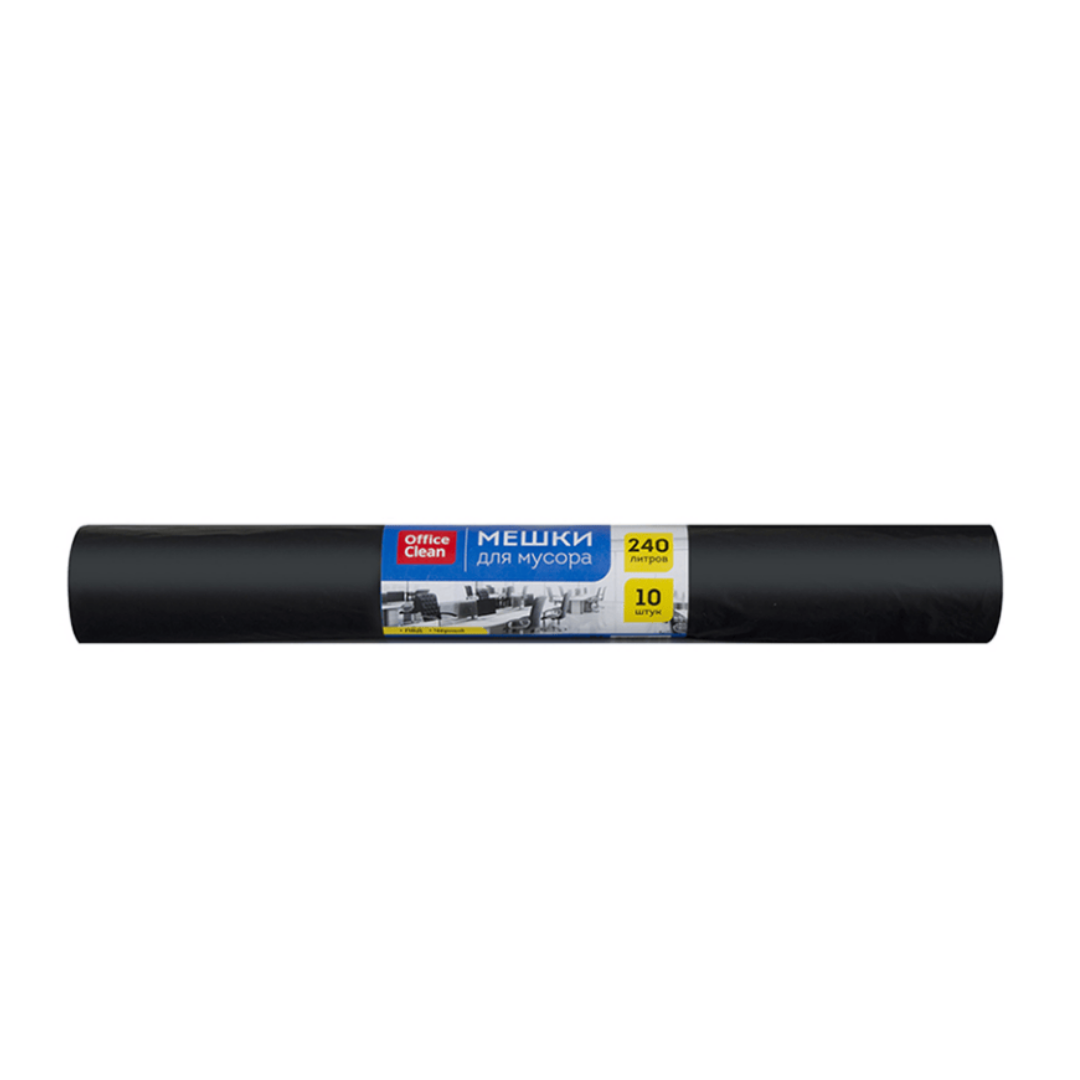 Мешки для мусора OfficeClean на 240 л, 10 шт. в рулоне / Пакеты для мусора