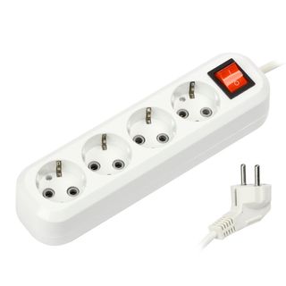 Ұзартқыш Smartbuy, 16A, 4 ұяшық, 5 м, жерге тұйықтауыш және сөндіргішімен, ақ / Ұзартқыштар, үшайырлар