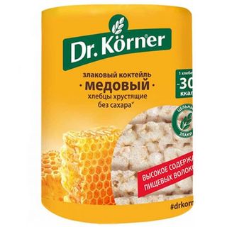 Хлебцы сладкие Dr.Korner, медовый злаковый коктейль, 100 гр / Здоровое питание