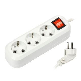 Ұзартқыш Smartbuy, 16A, 3 ұяшық, 5 м, жерге тұйықтауыш және сөндіргішімен, ақ / Ұзартқыштар, үшайырлар