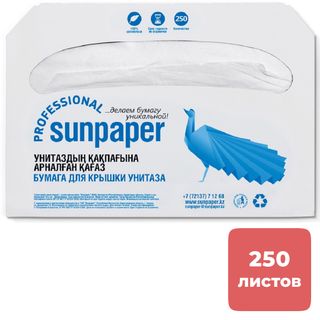 Дәретханалық қағаз жабындар Sunpaper "Professional", 250 парақша / Дәретхана жабындары