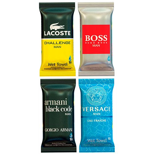 Салфетки влажные Sunlight, ароматизированные мужские, 15 шт в упаковке / Салфетки влажные косметические