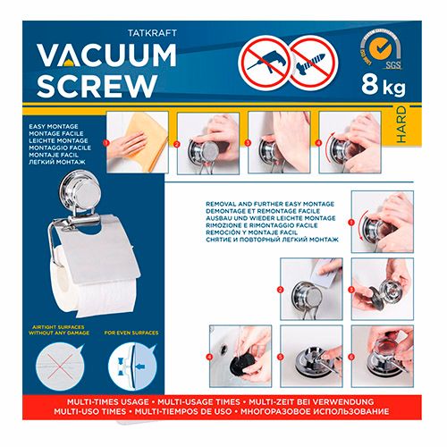Держатель для туалетной бумаги Tatkraft Vacuum Screw Ludvig, 134*190*45 мм, нержавеющая сталь / Диспенсеры для туалетной бумаги №3 oe.kz Держатель для туалетной бумаги Tatkraft Vacuum Screw Ludvig, 134*190*45 мм, нержавеющая сталь / Диспенсеры для туалетной бумаги №3