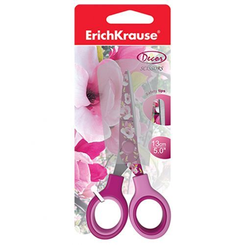 Ножницы детские Erich Krause "Junior Decor Magnolia", размер 13 см / Ножницы детские